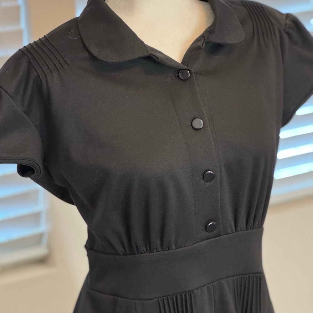Classic Black Button-Up Dress